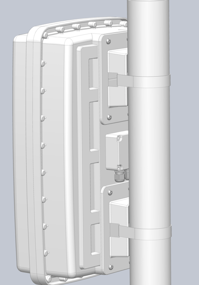 Direct pole mounted enclosure strapped to pole for use with Lora Wan or Wi-Fi  aggregator 