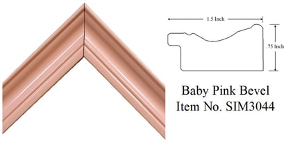 Baby Pink Bevel Picture Frame Item No. SIM3044