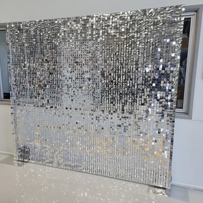 After setting up the silver shimmer wall for Jodie for her friends 50th in Wacol.