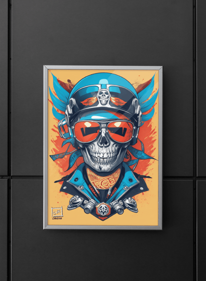 Decoração de escritório com ilustração de grafite.