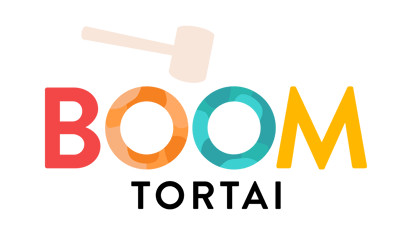 Originalūs „Boom Tortai“ Lietuvoje logo