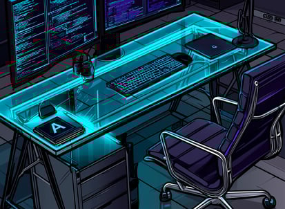 Digital Frontier Cartoon Desk