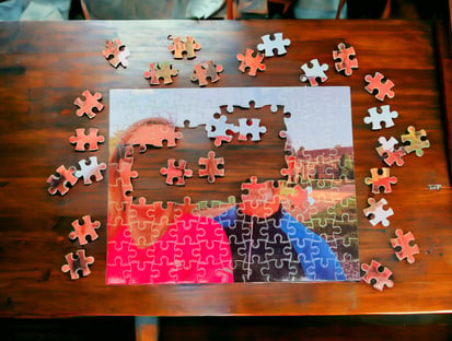 personalised jigsaw being completed