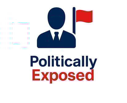 a man in a suit and tie with a red flag