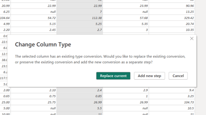 change data type in power query