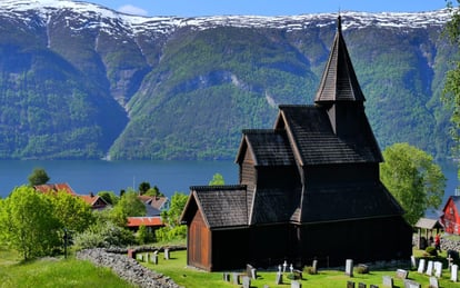 Stave church Urnes fjord Norway