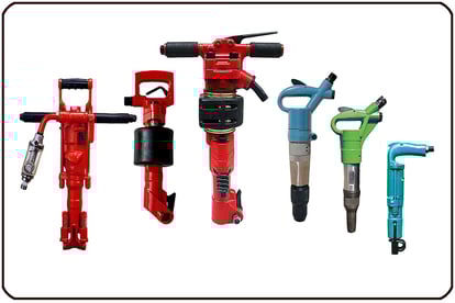 Martillos neumáticos. Martillos picadores y rompedores. Atlas copco. Ingersoll rand. Topac. Toku