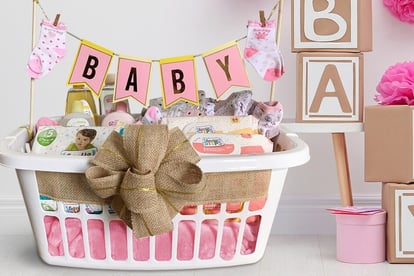 baby basket in laundry basket