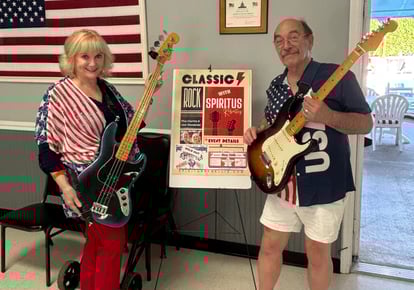 Pat and Marilyn with instruments for Memorial Day event