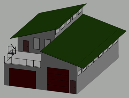 pre engineered steel frame shop with ADU additional dwelling unit for residential use