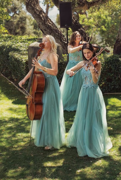 Live musicians performing at a wedding reception at Finca Santa Katerina