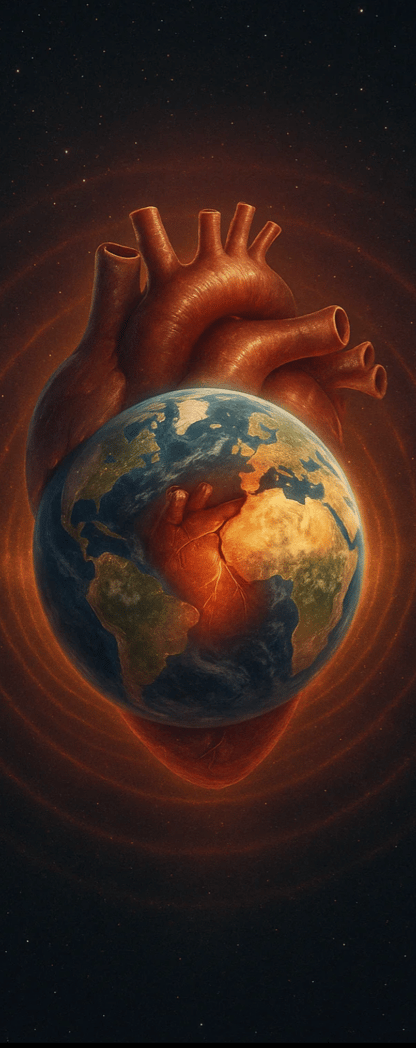 Illustration d'une terre, comme un cœur qui bat, pour la journée mondiale de la terre.