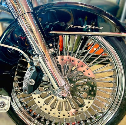 Detailed Chrome King Spoke Wheel at Propolish