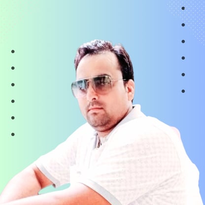a man in a white shirt and sunglasses is Kayyum Khan