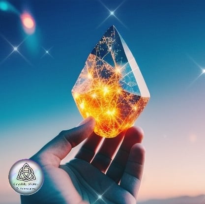 a person holding a crystal crystal point crystal point point crystal point crystal point crystal point