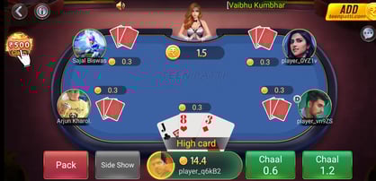 teen patti game layout