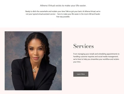 a woman in a black suit and a white shirt
