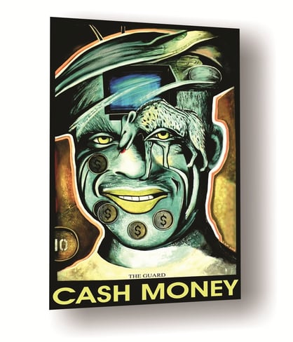 Cash Money Hyena Animal Spirit Male Face Portrait