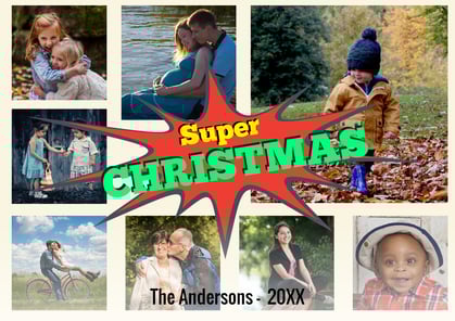 a collage of photos of a family christmas card