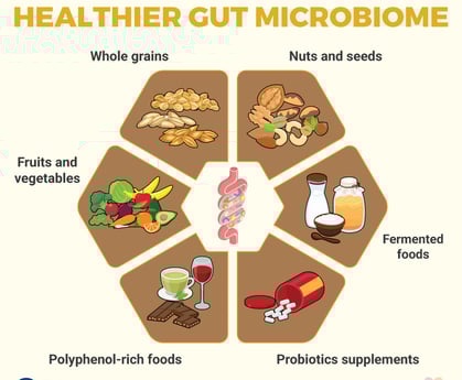 Food groups to eat for healthy gut microbiome