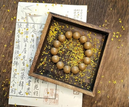 Lavender Veil No.1 incense beads handmade by Zendo with botanicals for sleep aromatherapy.