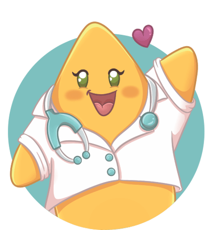 a cartoon character wearing a doctor's coat