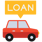 a car with a loan sign on it suggesting car loan