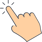 Hand icon tapping on screen symbolising user action, engagement, and call-to-action on a contact for
