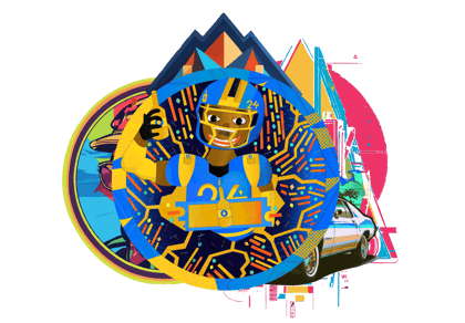 Sample visual showing layered brand logo style