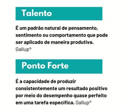 Descrição do que é um talento e do que são pontos fortes
