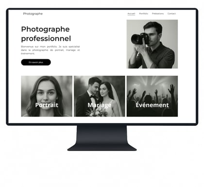 a computer screen shot of a photographer's website page
