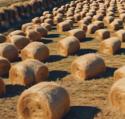 attacking hay bales