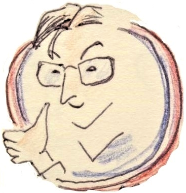 caricature représentant le visage du professeur de français Jean-Robert Lebrun de frenchminute.com