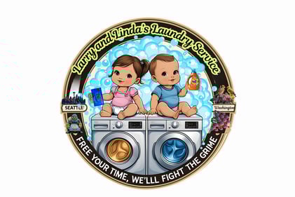 a coin shaped logo with two babies on it one holding a bottle of tide the other snuggle fabric soft