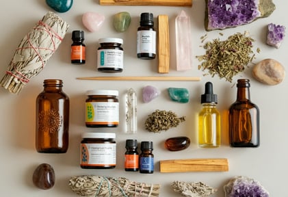 crystals sage palo santo herbs tinctures grow my soul GMS