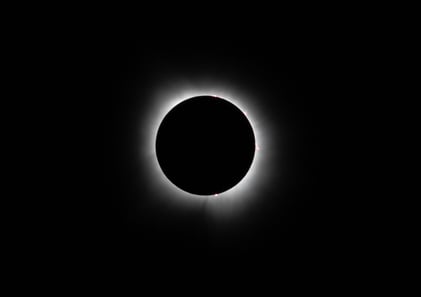 The solar eclipse at 100% totality. Photo by Taylor Pleasant