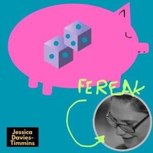 Piggy bank with dice.