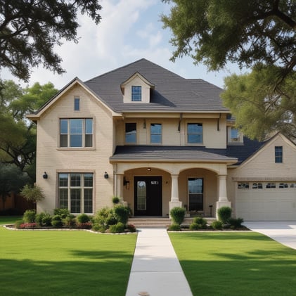 a house with a brand new nice roof.