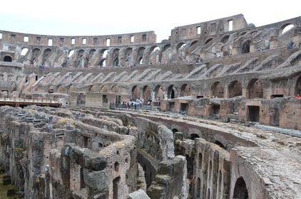 Inside the Coliseum in Rome, Italy