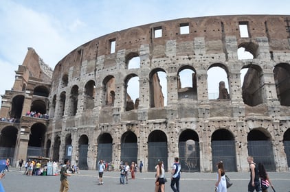 Outside the Coliseum in Rome, Italy