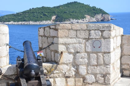 One of many canons along the Dubrovnik, Croatia walls