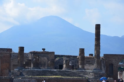 Pompeii, Italy with Mt. Vesuvius in the background