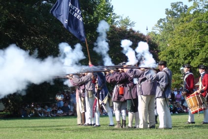 Revolutionary war reenactment at Williamsburg VA