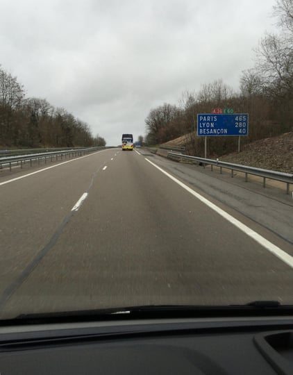 la route pour Rennes