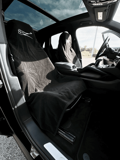 car seat protector and cover, showcasing universal fit sweatproof protection for active lifestyles, gym, and pet owners