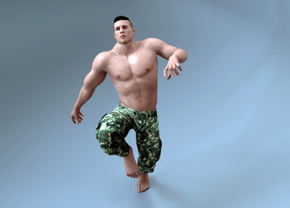 shirtless dancing soldier