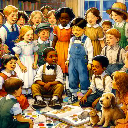 Multicultural group of children