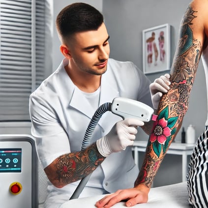 épilation laser et tatouage