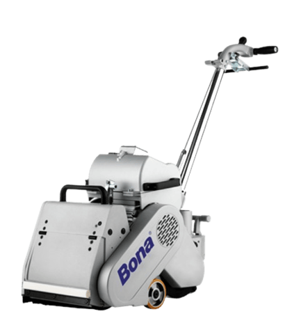 a floor scruber with a machine on the floor