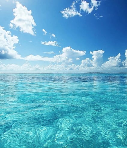 a view of the ocean from the water